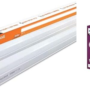 Halonix 20W Led batten tubelight (Pack of 2, cool day white) & Philips 9-Watts Multipack B22 LED Cool Day White LED Bulb, Pack of 4