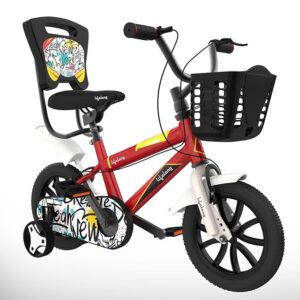 Lifelong 12T Cycle for Kids 2 to 5 Years – Bike for Boys and Girls -Balance Wheels & Mudguard- 95% Pre-Assembled Frame Size: 8″ -Suitable for Children Under 3 Feet Height -Unisex Cycle (LLBC1201, Red)