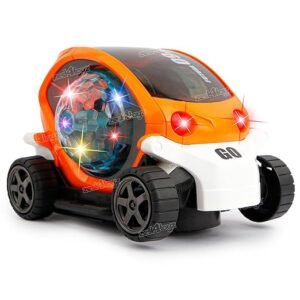 Zest 4 Toyz Stunt Car 360 Degree Rotating Stunt Car Bump and Go Toy with 4D Lights & Sounds Musical Car Battery Operated Toy for Kids – Assorted (Pack of 1)