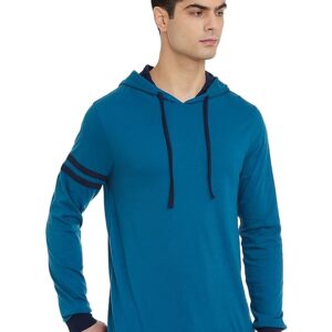 Amazon Brand – Symbol Men’s Cotton Hooded Neck T-Shirt (AW20SYMTEE41_Fog Teal_S)