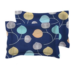 BSB HOME Present Designer Printed Cotton 160 TC Standard | Regular | King Size Pillow Cover Set of 2 Piece (18×28 Inches, Blue and White)