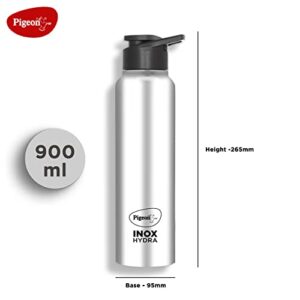 Pigeon by Stovekraft Inox Hydra 900 ml Bottle (Pack of 4, Black, Steel/Chrome, Steel)