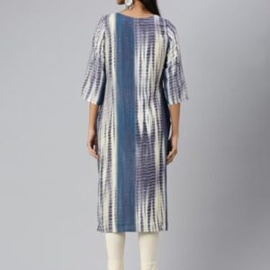 Hritika Women’s Striped Blue Color Kurta with Calf Length (HRKR3_HRK0121TEAL)