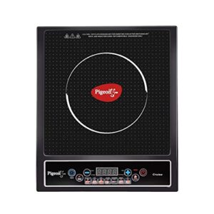 Pigeon by Stovekraft Cruise 1800 watt Induction Cooktop With Crystal Glass,7 Segments LED Display, Auto Switch Off – Black