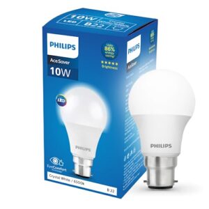 Philips Ace Saver 10W B22 LED Bulb,900lm, Cool Day Light, Pack of 8