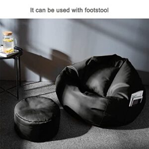 Swiner 4XL Bean Bag Cover only with Footrest with Cushion Ready to Use Without Beans (Black)