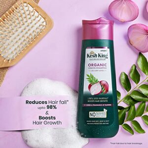 Kesh King Organic Onion Shampoo With Curry Leaves Reduces Hair Fall Upto 98%,Boosts Hair Growth&Keeps Hair Smooth Upto 48Hrs|Repairs Dry&Damaged Hair|Makes Hair Silky&Bouncy – 300Ml,347 Grams