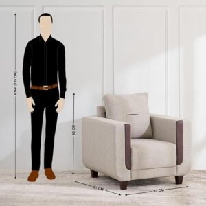 Home Centre BERRY 1+3+1 STR FABRIC SOFA NEW BEIGE