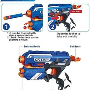 Graphene Blaze Storm Manual Soft Bullet Shooting Gun Toy, Pull-Back Trigger Firing Action with 10 Soft Foam Bullets, Shooting Fun for The Whole Family, Safe Shooting Game for Kids