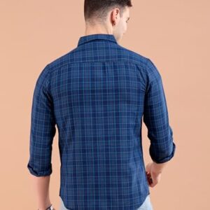 The Indian Garage Co Men’s Slim Shirt (1119-SH26-05-Navy & Blue_Navy XX-Large)