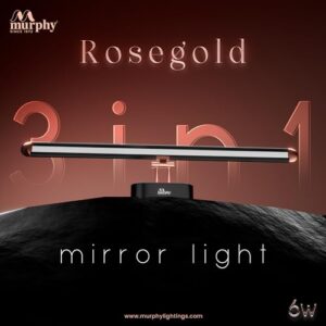 Murphy 6W 3-in-1 Color Chnaging Black Rose Gold Finish LED Mirror Picture Wall Light,Bathroom Vanity Led Mirror Light with 2 Year Warranty (Cool White/Warm White/Natural White)-Pack of 1