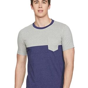 Amazon Brand – House & Shields men’s Regular T-Shirt (HS-S22-TS-15_L.Grey Mel&Blue Dept XL)