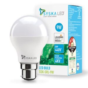 SYSKA SRL 9W B22 Led Bulb (Cool Day Light Bulb, Pack Of 4, B22D Base)