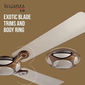 Havells 1200mm Leganza ES 4B Ceiling Fan | Best fan in 4 Blade, Premium Finish Decorative Fan, High Air Delivery | Energy Saving, 100% Pure Copper Motor, 2 Year Warranty | (Pack of 2, Mist Honey)
