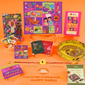 GO DESi Premium Indian Sweets Rakhi Gift Pack Hamper Box | Rakhi gifts for Brother and Sister | Corporate Gifts | The Ultimate Assorted Rakhi Gift Hamper | Sweets gift box | Dry Fruits | Desi Popz | Dry fruit Barfis | Meetha Paan | Kaju Katli | Rakhi