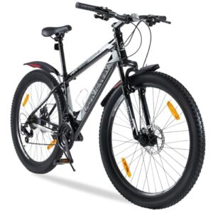 Urban Terrain UT1000 Steel Cycle/Bicycle 27.5 inch MTB (21 Speed) Gear Bicycle For Men/Boys With Front Suspension & Dual Disc Brake Mountain Bike | Ideal for 15+ Years, Frame Size : 16 inch (Black)