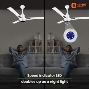Orient Electric’s 1200mm I Tome Plus| BLDC energy saving ceiling fan | BEE 5-star rated | Ceiling fan with LED lights | Saves up to 50% on electricity bills | 3-year warranty | White, pack of 1