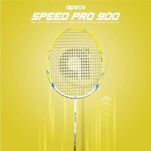 Apacs Speed Pro 900 Strung | Head Heavy Badminton Racket for Intermediate Players (White Yellow)
