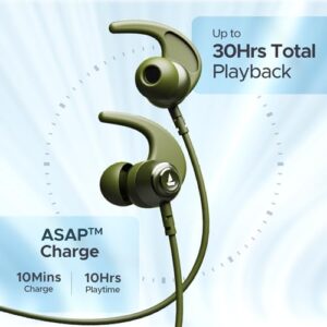 boAt Rockerz 268 Bluetooth in Ear Earphones with Beast™ Mode, ENx™ Mode, ASAP™ Charge, Upto 25 Hours Playback, Signature Sound, BTv5.2 & IPX5(Fern Green)