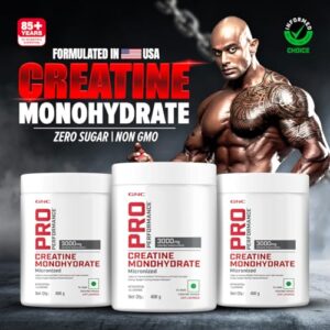 GNC Pro Performance Pure Micronized Creatine Monohydrate | 400 gm | 133 Serving | Instantized | Fuels Muscles | Increase Muscle Mass | Rapid Absorption | Lab Tested | Unflavoured | Boosts Athletic Performance | Imported