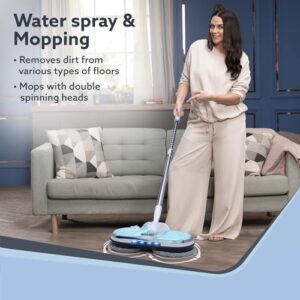 AGARO Regency Electric Spin Mop for Floor Cleaning, Mopping, Automatic Wet Mopper, Cordless, Adjustable Handle, Water Sprayer, Lightweight, for Wooden, Tiles & Hard Floors, Home, Kitchen & Office use