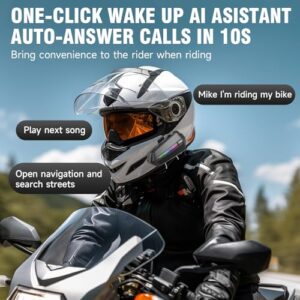 EDYELL C5S Motorcycle Bluetooth Headsets, Wireless Dual Earphone On-Ear Helmet Bluetooth V5.3, HD Calling and HiFi Music, IP67 Waterproof Helmet Bluetooth Headset, Compatible with All Helmets