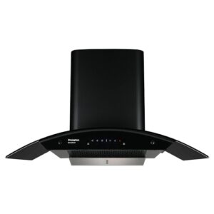 Crompton SensoSmart 90 cm Curved Glass Kitchen Chimney with 1360 m³/hr Suction, Smart On & Intelli Auto-Clean | Silent Kitchen Chimney with Filterless Technology (Black)