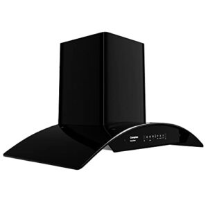 Crompton SensoSmart 90 cm Curved Glass Kitchen Chimney with 1360 m³/hr Suction, Smart On & Intelli Auto-Clean | Silent Kitchen Chimney with Filterless Technology (Black)