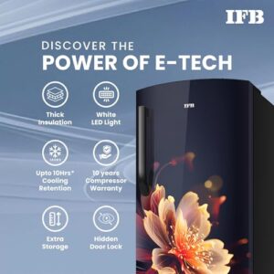 IFB 197L 5 Star Direct-Cool Single Door Refrigerator with Advanced Inverter Compressor (2024, IFBDC-2235DBMED,Mystic Bloosom Blue) Extraordinary Storage with Humidity Controller