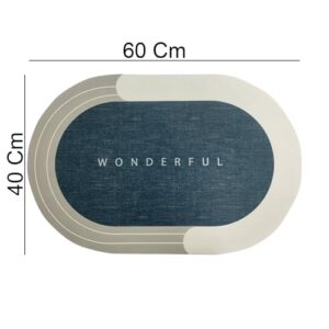 Status Contract Water Absorbing Mat for Bathroom Quick Dry Rubber Backed Anti-Slip Floor Mat Non Slip Mat for Home, Kitchen (38x 58cms) (Blue)