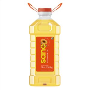 sano Sunflower Oil 5 Ltr Pet Bottle Pure, Nutrient Rich Cooking Oil with High Smoke Point Ideal for Frying, Sautéing, and Baking All type of Cuisines|