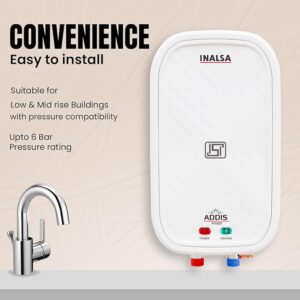INALSA Addis PO 323 | 3 Liter Instant Water Heater|Non Toxic & Long Lasting SS 304 Inner Tank|Faster Heating With Heavy Copper Heating Element|Longer Heat Retention With Glass Wool Insulation