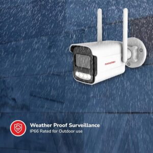 MANOMAY Protect Air 3MP 4g Sim Based Bullet Security Camera, 10x Digital Zoom, Full Duplex Two-Way Audio, Color Night Vision, Humanoid Alerts, Alexa Compatible, Micro SD & Cloud Storage