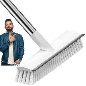 Milton Figment 3-in-1 Bathroom Cleaning Brush with Wiper -Long Handle 180° Rotate Toilet Brush Bathroom Tiles Cleaning, Wiper Floor Scrub for Kitchen Bathroom Cleaning Accessories