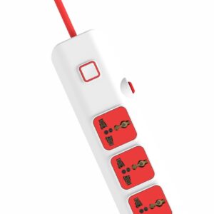 Fybros Electricals Curve 4×1 Heavy-Duty Extension Board Multiple Plug Socket 5 Meter Cord Surge Protectors for Mobile Phones, Laptop, TV etc.