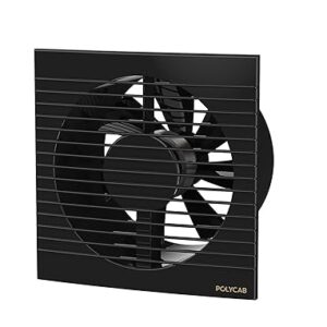 Polycab Freshner Axial 150mm Air Exhaust fan/Ventilation fan for Kitchen, Bathroom| High Speed,Noiseless| Sleek Design Easy to Clean, Powerful Motor, 100% Copper Winding|2 Year Warranty【Black】