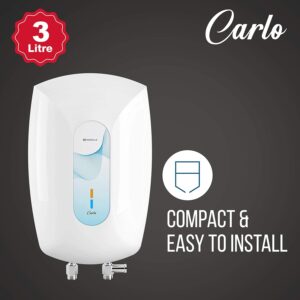 Havells Carlo 3 Litre Instant Water Heater (White Blue), Vertical Mounting