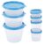 Cutting EDGE Nesterware Food Storage Container Set Stackable Kitchen Organizer for Pulses, Sugar, Tea, Cereals, Masala Spices Box, Dry Fruits, BPA Free, Food Grade (Blue, Set of 7)