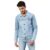 Hubberholme Men’s Slim Fit Solid Casual Denim Jacket, Lightweight Button Up Trucker Jacket (Light Blue)