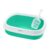 Amazon Basics Cat Litter Box Tray with Free Scooper | Semi Closed Design and Durable Quality | Suitable for All Adult Cats & Kittens, Green