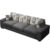 FURNY Erlando 3 Seater Fabric Sofa Set (Dark Grey