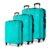 Safari Pentagon 3 Pc Set 55, 65 & 75 Cms- Small, Medium & Large Polypropylene (Pp) Hard Sided 4 Wheels 360 Degree Rotation Luggage Set/Speed_Wheel Suitcase Set/Trolley Bag Set (Cyan Blue