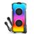 pTron Fusion Party V3 40W Karaoke Bluetooth Party Speaker with Immersive Sound, 3 mtr Wired Mic, Dual Drivers, RGB Lights, USB/SD Card/Aux Playback, Auto TWS Function & Remote Control (Black)