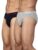 Levi’s Men’s Cotton Style #009 Neo Regular Fit Solid Brief (Pack of 2) (#009-BRIEF-LT GMEL/Navy-P2_Lt. Grey Melange, S)