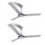 LONGWAY Starlite-1 P2 1200 mm/48 inch Ultra High Speed 3 Blade Anti-Dust Decorative Star Rated Ceiling Fan (Silver Blue, Pack of 2)
