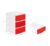 Amazon Brand – Solimo Premium Plastic Multipurpose Modular Drawer for Home and Office – Small (3 Racks, Red, Rattan Design)