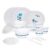 RYLAN Blue Dinner Set | 36 Pieces for Family of 6 | Microwave & Dishwasher Safe | Bone-Ash Free | Crockery Set for Dining & Gifting | Plates & Bowls | White