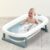 Baybee Jolly Foldable Kids Bath Tub for Baby Mini Swimming Pool for Kids Bathtub for Baby with Anti Skid Base & Drainer | Baby Bath tub for Kids 0 to 3 Years Boys Girls (Green)