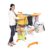 Happer Premium Clothes Stand for Drying with Wheels | Portable | 2 Layer Rack for Balcony | Foldable Wings | 14 Hanger Rods | Anti Rust Steel Metal (Orange | Compact Jumbo)